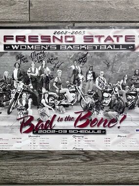 Autographed FRESNO STATE Women’s Basketball 2002-03 POSTER / Stacy Johnson-Klein